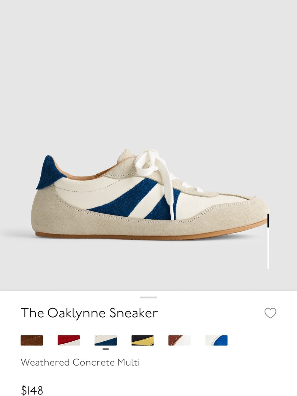 The Oaklynne Sneaker in Weathered Concrete & Navy from Madewell